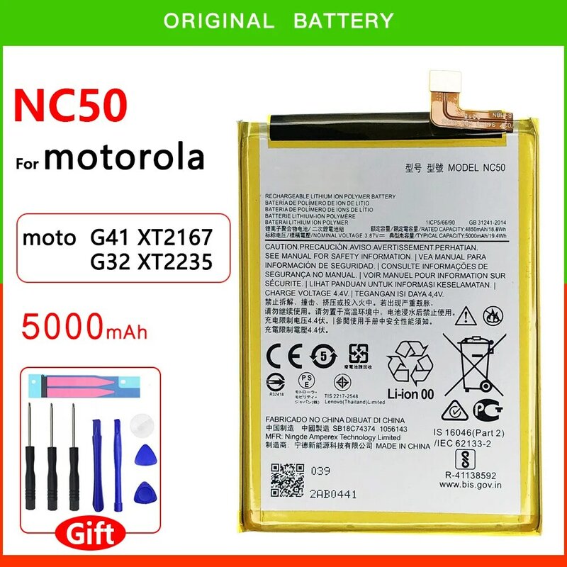 Оригинальный подлинный сменный аккумулятор NC50 для Motorola MOTO G41 XT2167 G32 XT2235 NC 50, аккумулятор для телефона с инструментами