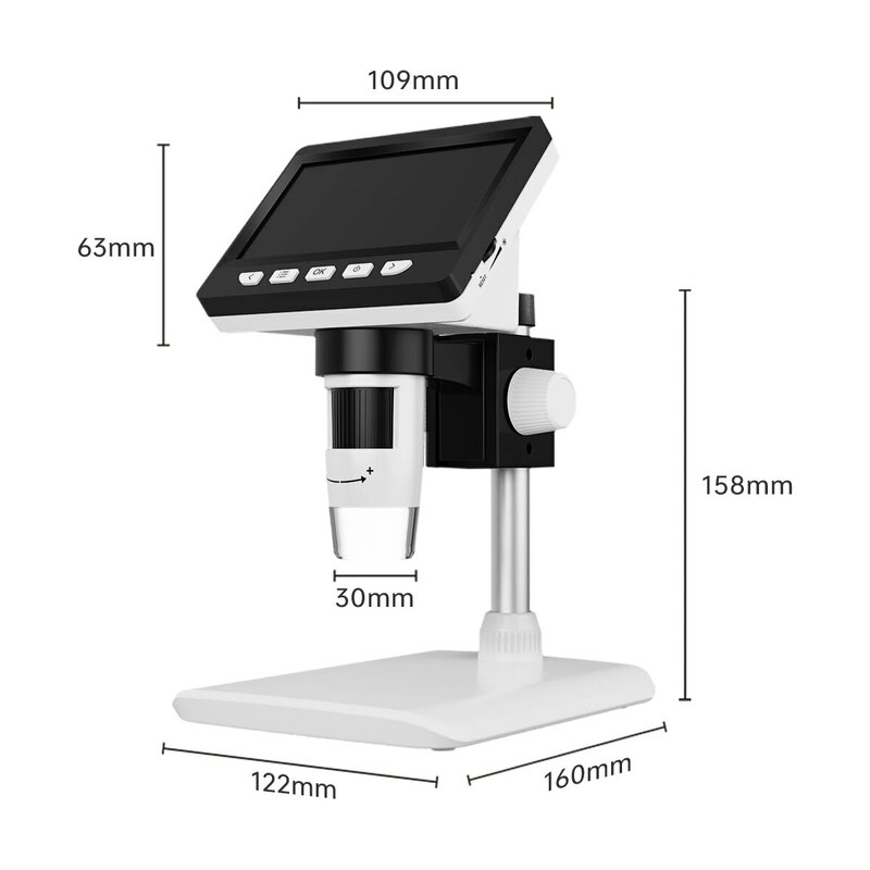 4.3 Inch Digital Microscope 1080P 50-1000x Coin Microscopio 2000mAh Soldering Microscope for Electronics Repair PCB PC Laptop