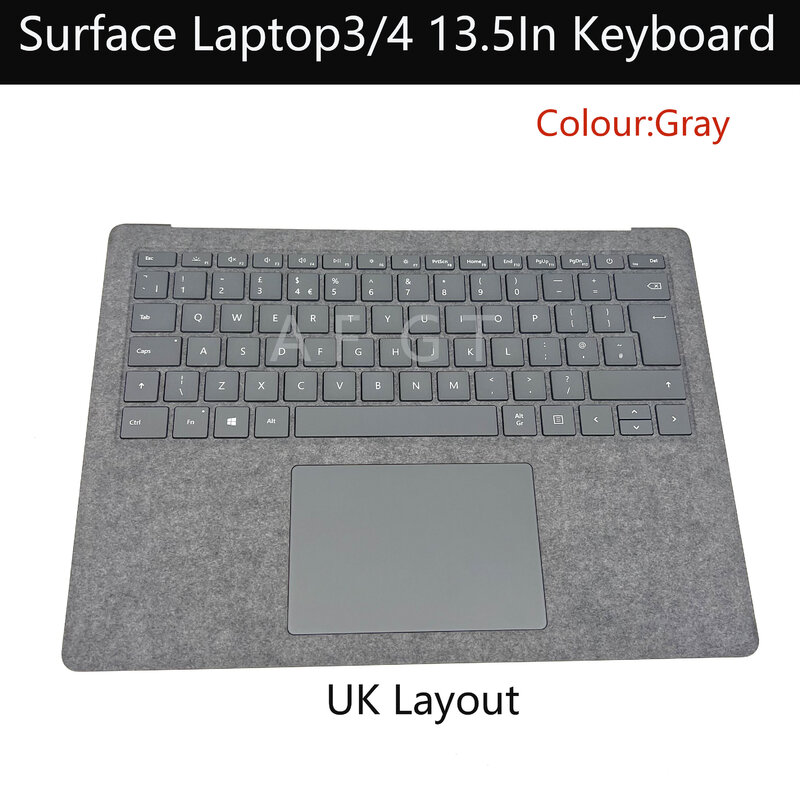 Nuovo originale per Surface Laptop3 4 Metal Assy 1868 1867 1950 1951 13.5in Gary UK Cover per poggiapolsi per tastiera con retroilluminazione