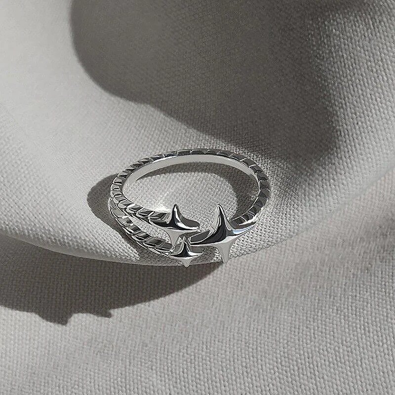Kobiecy prosty pierścionek Regulowany minimalistyczny piękny modny Vintage Wykwintny pierścionek z gwiazdą Akcesoria jubilerskie