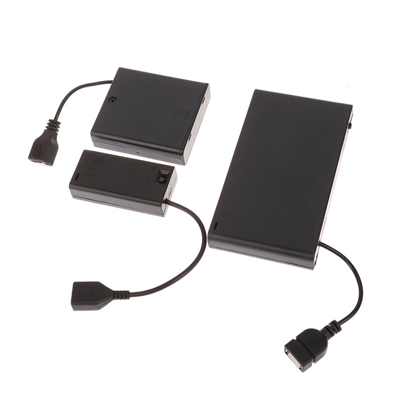 Mini soporte de batería AA portátil DC 4,5 V, caja de almacenamiento, fuente de alimentación USB, caja de batería para baterías 5. ª y 7. ª