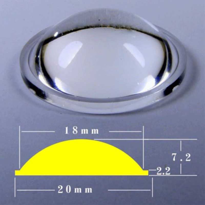 Lente acrílico Plano-convexo con bordes de 20-66mm, linterna LED, lente de enfoque, accesorios, lente convexa de lupa