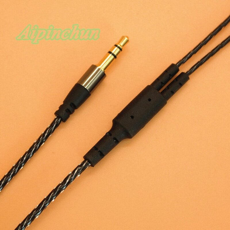 Aipinchun-ワイヤレスタイヤホン,新しいスタイル,3.5mm,3極,交換用ケーブル,18銅コア,125cm,aa0198