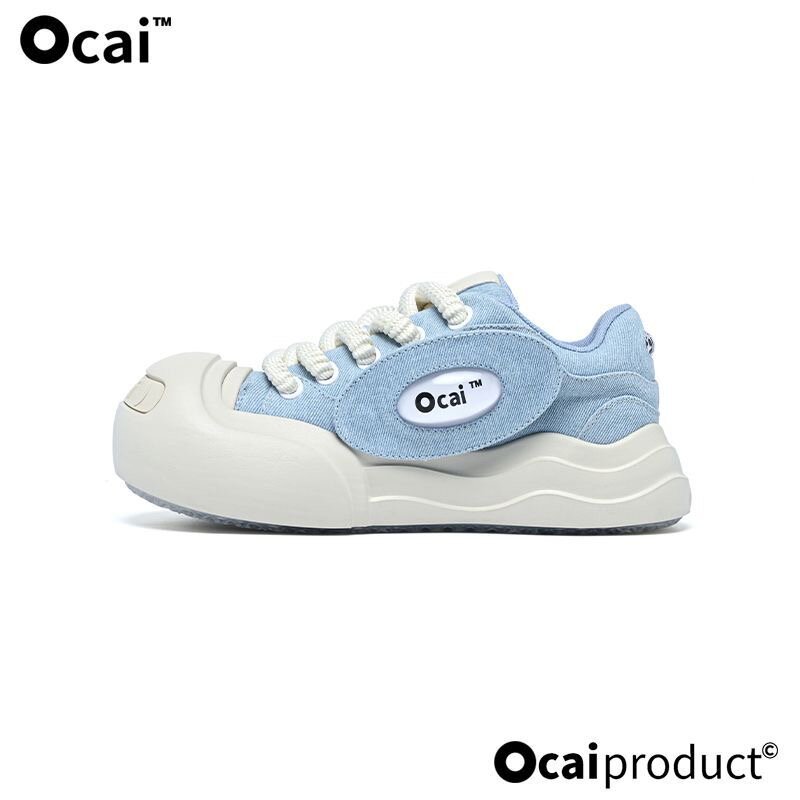 Ocai smile  white tide shoes men's and women's small white shoes summer thick soles increasing smiling face canvas shoes
