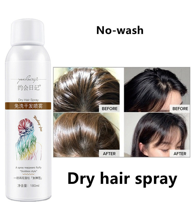 Controle de óleo Gel de cabelo sem lavagem, spray fofo, xampu seco, pó de cabelo, correção oleosa, oleosa, volumosa, 180ml