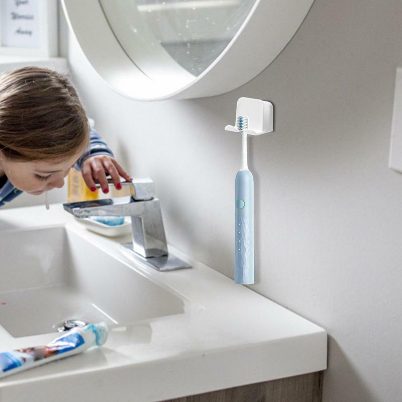 Soporte adhesivo para cepillos de dientes y vasos, gancho para cepillos de dientes montado en la pared, soporte autoadhesivo para cepillos de dientes para niños, 2 piezas