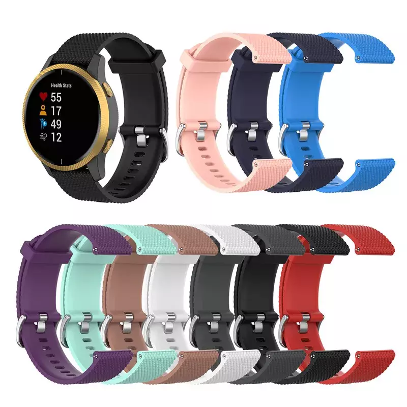 Tali jam tangan Samsung Galaxy, 20mm 22mm 4 Band olahraga warna-warni tali jam tangan silikon untuk jam Galaxy 4 gelang klasik