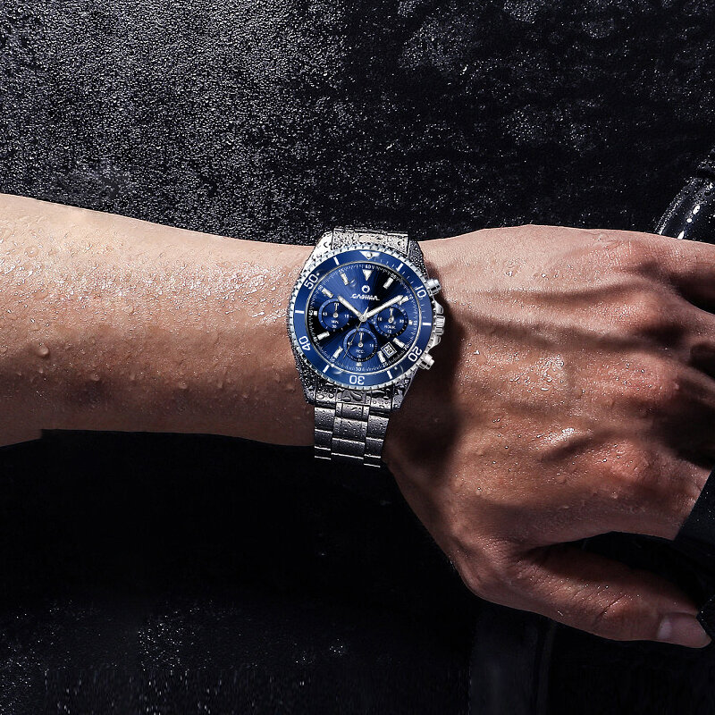 CASIMA luksusowe męskie zegarki biznesowe Top marki Man zegarek ze stali stalowy pasek klasyczny wodoodporny zegarek męski kwarcowy