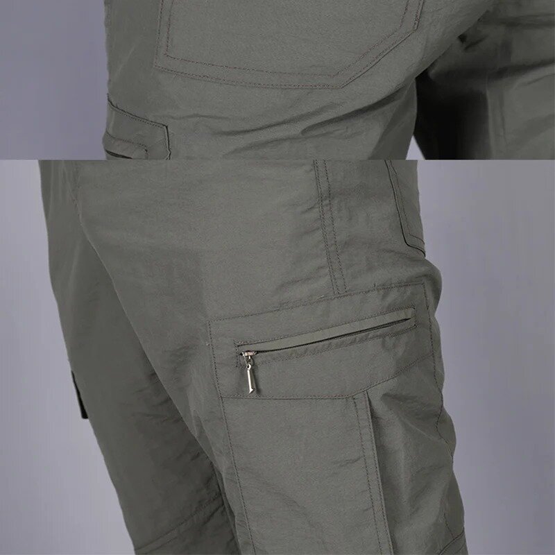 Calça militar impermeável de bolso múltiplo masculina, calça casual respirável, esportiva para caminhadas ao ar livre, nova, primavera e outono