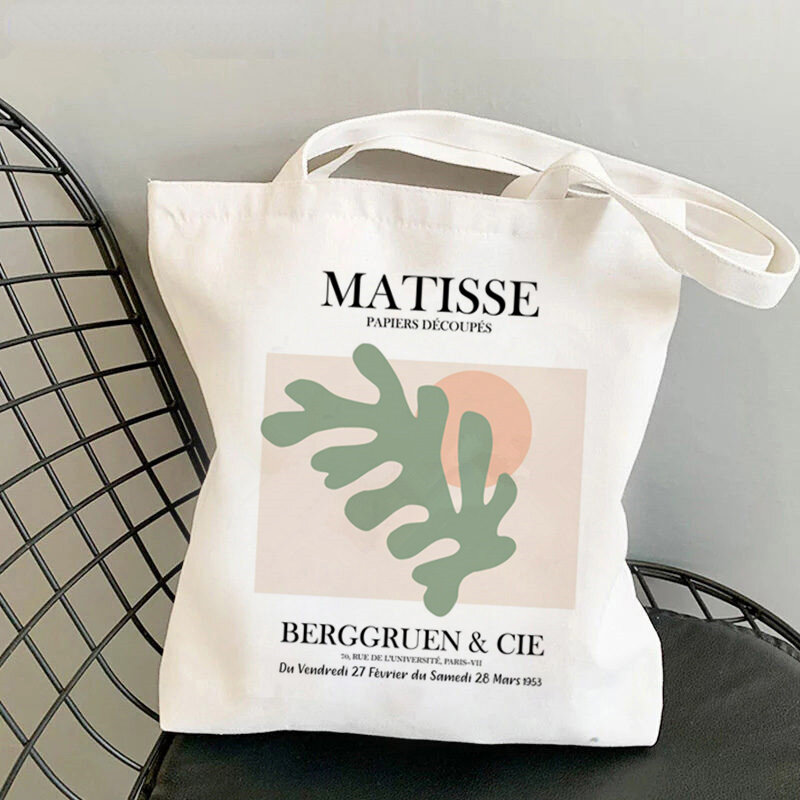 Henri matisse-女性のためのショッピングバッグ,ショッピングキャンバスの形をしたトートバッグ,ビーチバッグ