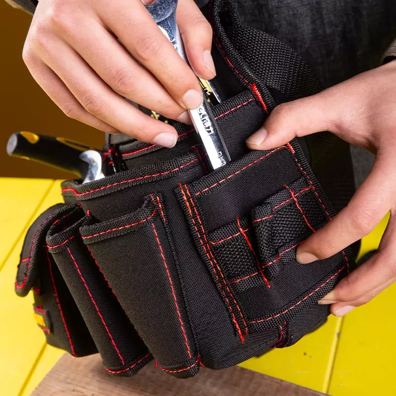 Deli กระเป๋าจัดเก็บอุปกรณ์อเนกประสงค์, กระเป๋าเข็มขัดฮาร์ดแวร์เครื่องมือช่างไฟฟ้าประแจเจาะเอวเครื่องมือไขควงกระเป๋าจัดระเบียบ