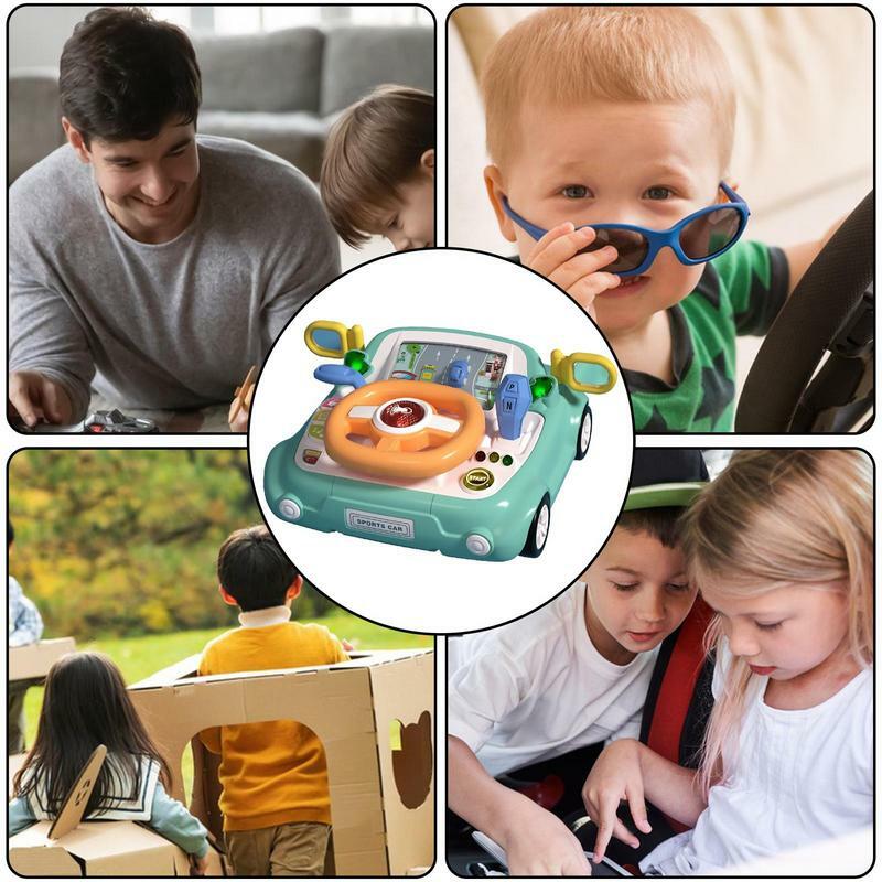 Mainan roda kemudi bayi multifungsi, mainan roda kemudi multifungsi, bermain peran mengemudi, mainan belajar kemudi
