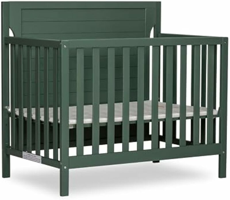 Safari Green, Non-Toxic Finish, Made of Sustainable New Zealand Pinewood, With 3 Mattress Height Settings, 40"L x 25"W x 33"H