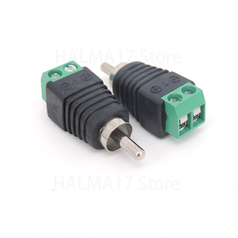 5 teile/los cctv phono rca männlich stecker zu av terminal stecker video av lautsprecher kabel zu audio männlich rca stecker adapter j17