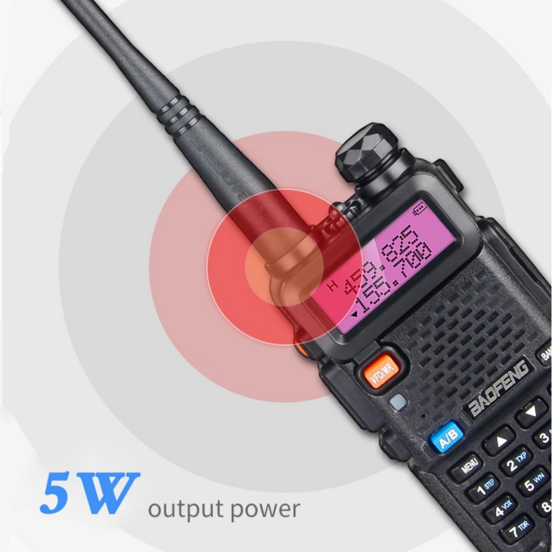 Baofeng UV5R schermo LED 5W palmare ad alta potenza VHF/UHF136-174MHz e 400-520MHz Dual Band modulazione di frequenza 1800mah Walkie Talkie