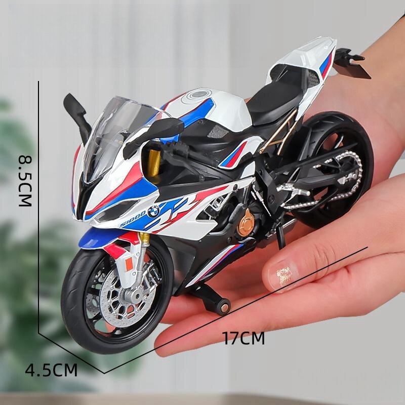 1/12 BMW S1000RR Motorcycle Toy 1:12 RMZ City Diecast Metal Racing Model Super Sport Miniature Collection Gift For Boy Children
