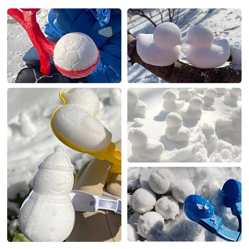 Pinza para Hacer bolas de nieve para niños, forma de corazón, copo de nieve, Rana, cerdo, conejo, pinzas de amor, molde de bola de nieve al aire libre, juguetes deportivos