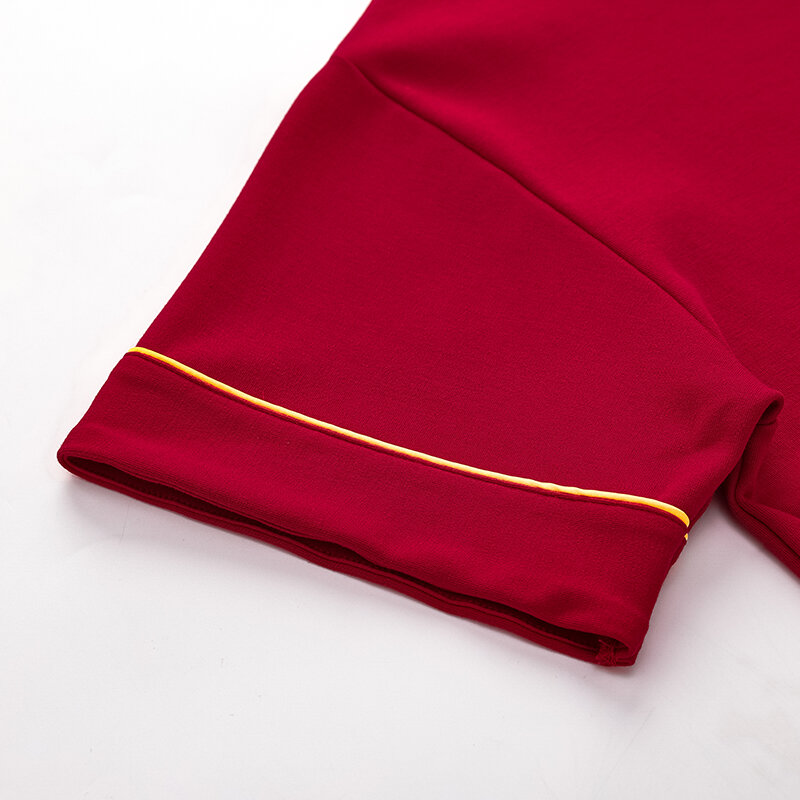 Bluzki kardigan w kolorze czerwonym + krótkie spodnie + długie spodnie 3 sztuk/zestaw męskie bawełniana piżama letnie dres codzienny piżamy męskie piżama Hombre