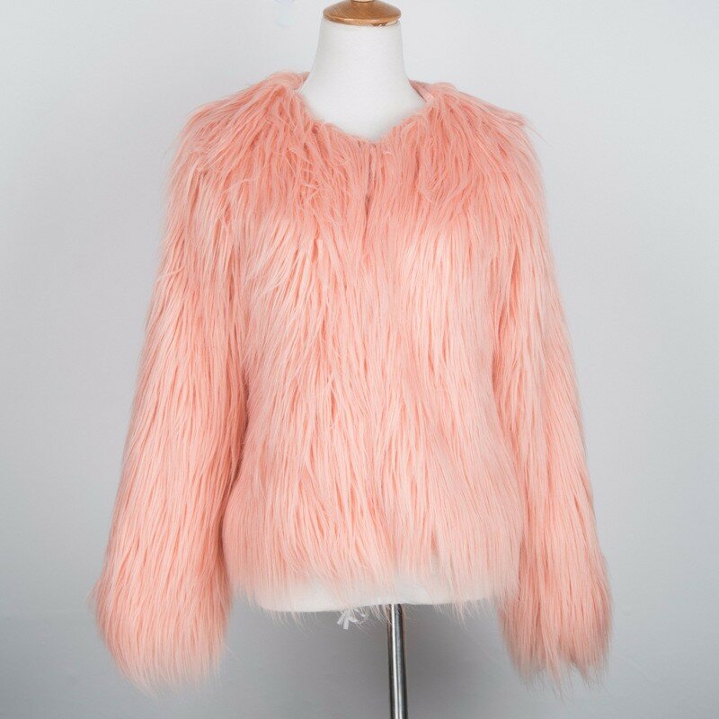 Cappotto invernale giacca donna cappotto di pelliccia artificiale addensato e caldo goccia di pelliccia