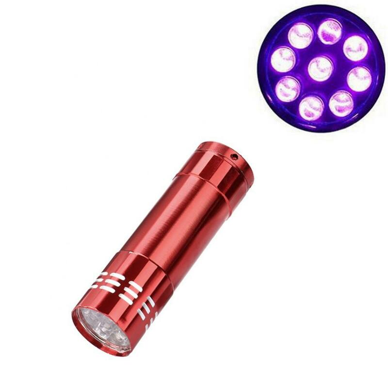 Lanterna LED portátil de alumínio, Mini bolso luz tocha, multifunções 9 lâmpada