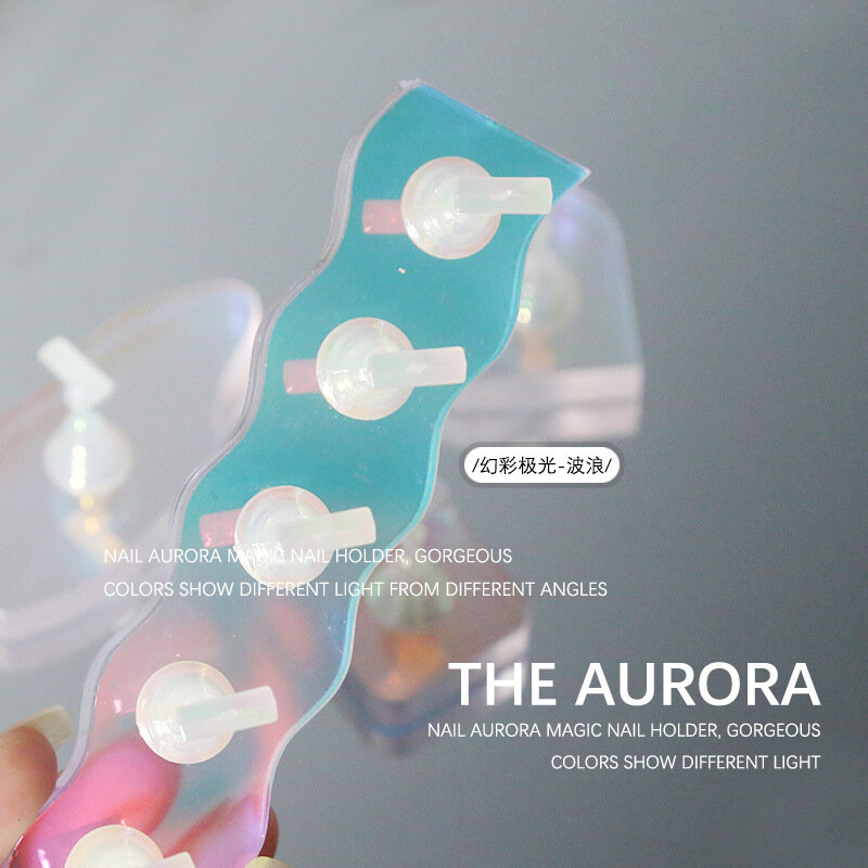 Aurora เคล็ดลับเล็บปลอมการฝึกอบรมผู้ถือขาตั้งฐานอะคริลิคเล็บโปแลนด์เล็บเครื่องมือแม่เหล็ก
