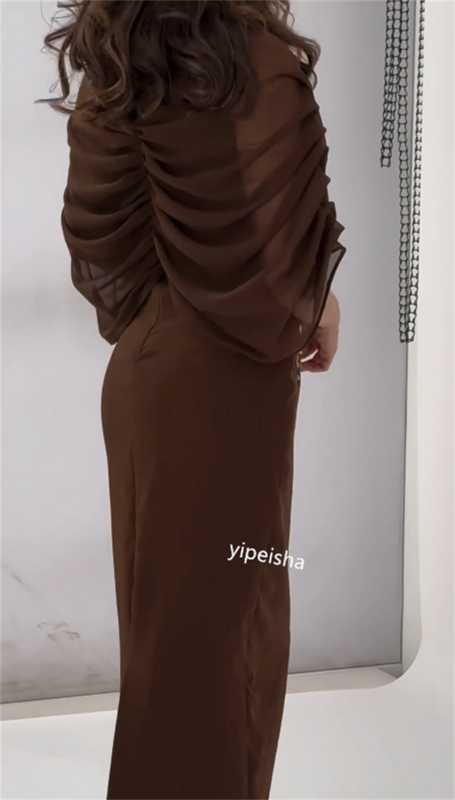 Jiayigong Ballkleid Abend Satin Perlen abgestufte formale A-Linie quadratischen Hals maßge schneiderte Anlass Kleid Midi Kleider Saudi-Arabien