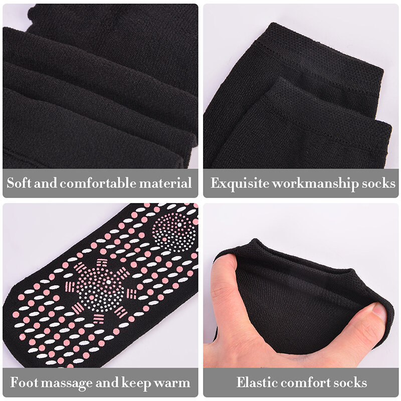 2Pairs Magnetic Therapy Slimming Health Socks Winter Anti-Cold Self-Heating Socks Thermal Sox Men Women Health Care Massage Sock