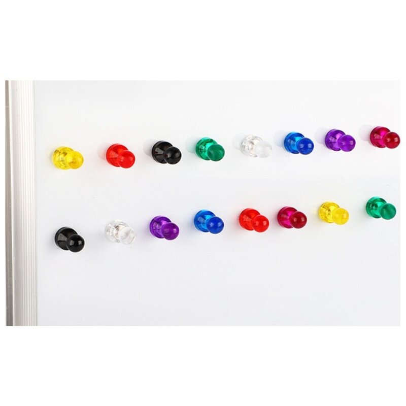 Y1UB 5 pezzi/pacco magneti con puntine per lavagna, forte magnete per frigorifero, 8 colori assortiti magneti per frigorifero
