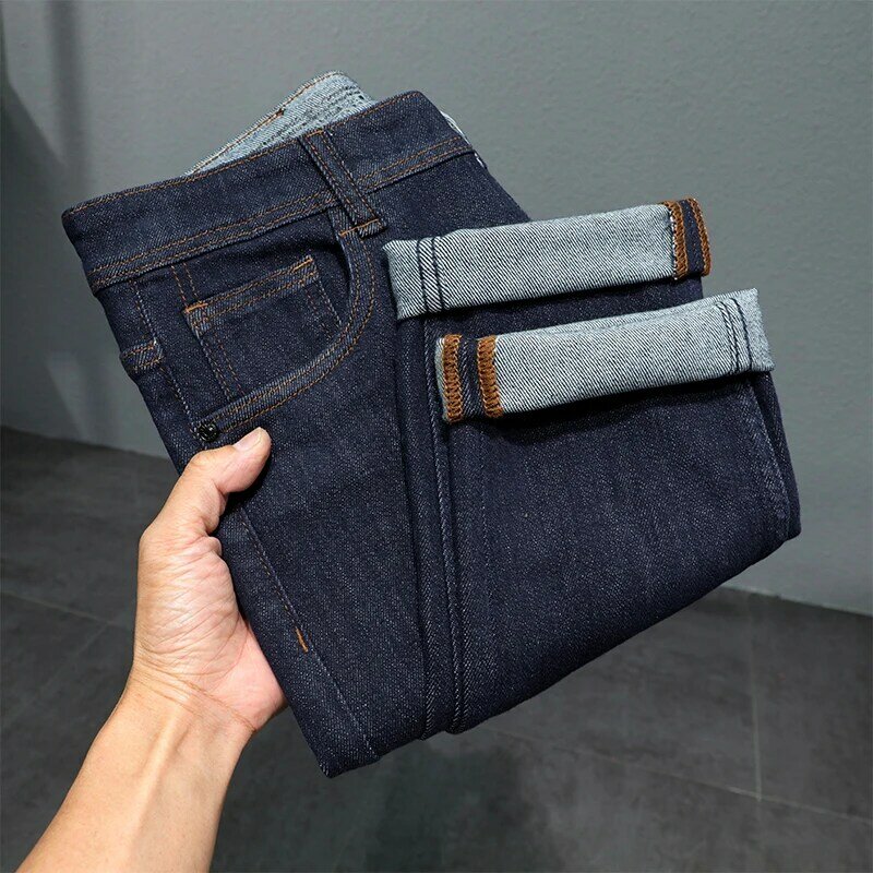 Originele Koe Buis Geverfde Jeans Heren Slim Fit Skinny2024lente En Zomer Trends Stretch Japanse Stijl Broek