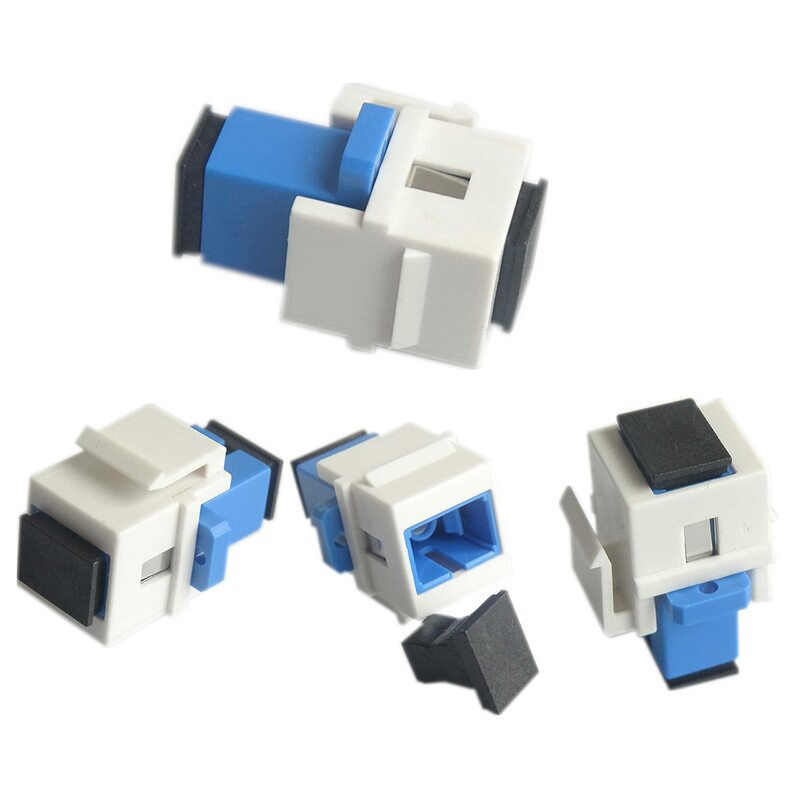 Adaptador de fibra óptica sc, conector macho para fêmea, com fivela de bloqueio para instalação do painel de parede, preto e branco, 5 peças