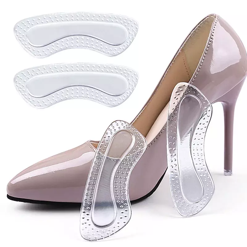 1 para żelowych ochraniacze pięt kobiet silikonowa poduszka produkty do pielęgnacji stóp wkładki do butów antypoślizgowych na wysokie obcasy wkładki o regulowanym rozmiarze