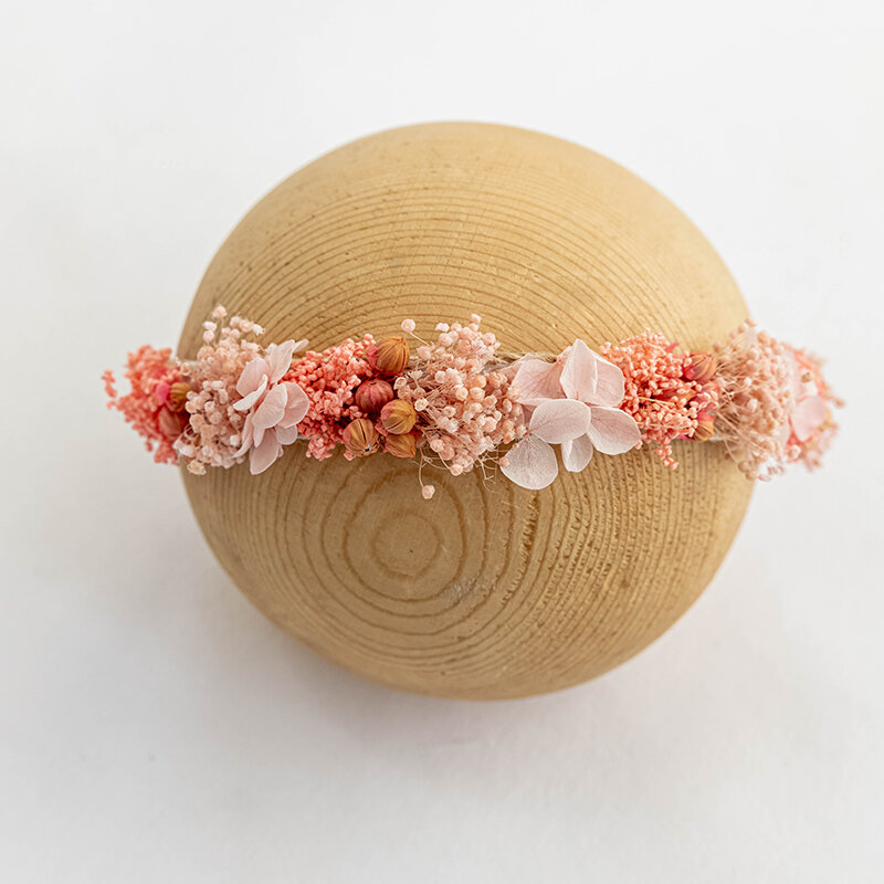 Newborn Photography Headband Adjustable Artificial Flower Photo Props Full Moon Baby Photo Headwear Studio Accessories