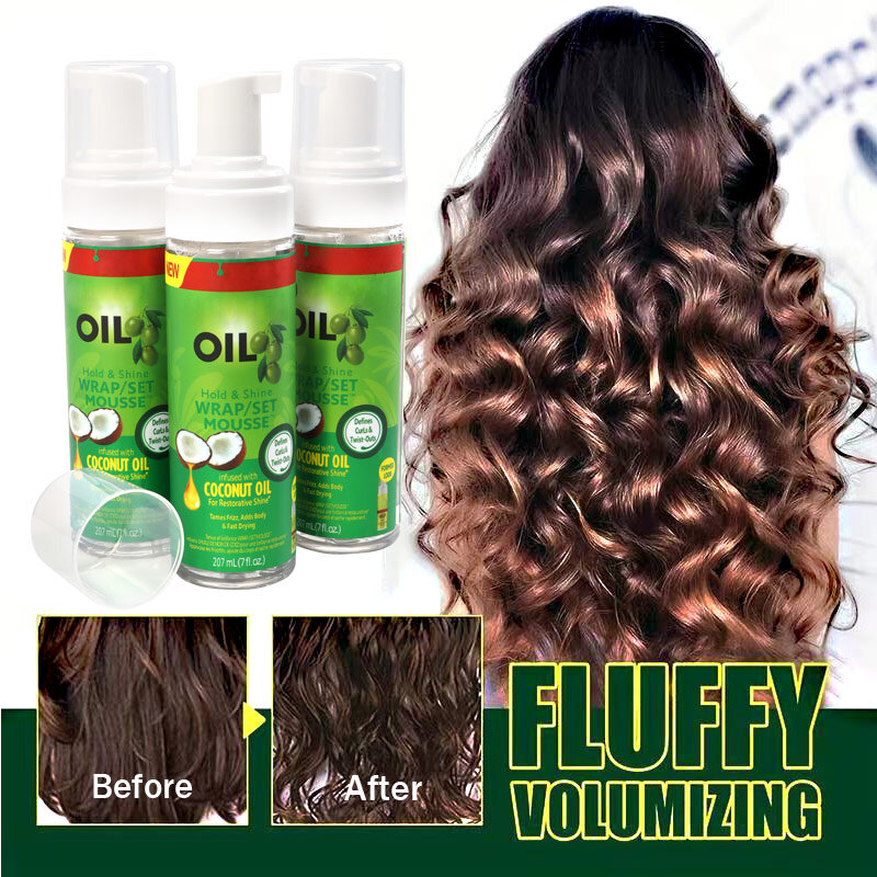 Mousse voluminizador para el cabello para mujeres y hombres, espuma Antifrizz para engrosar y estilizar, Mousse para el cabello de aceite de oliva, cabello suave y brillante