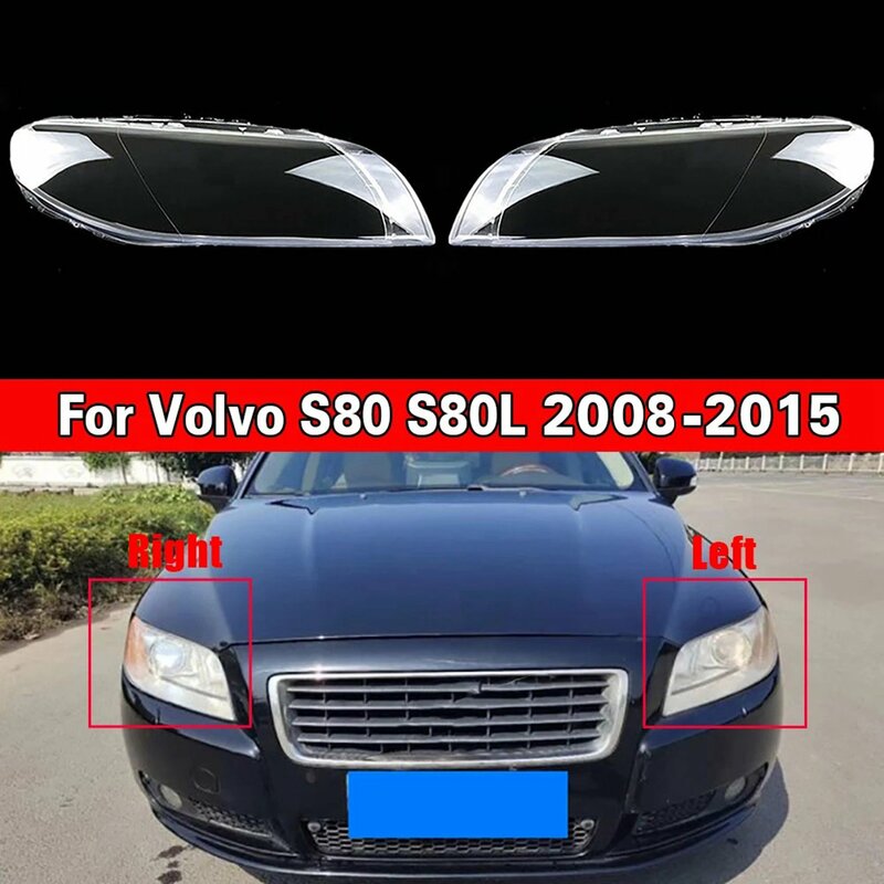 Tampa do farol dianteiro direito do carro, abajur transparente, tampa do farol, máscara Shell, lente para Volvo S80, S80L, 2008-2015
