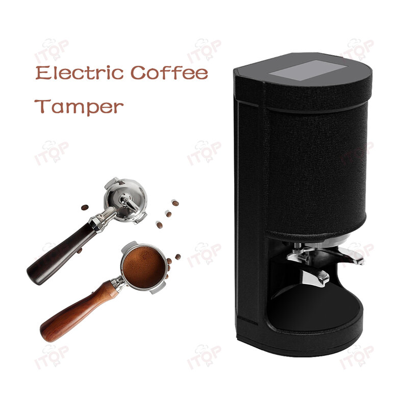 ITOP-Tamper de café eléctrico TS58 con pantalla táctil, portafiltro Espresso de 58mm, distribuidor automático para cafetería y tienda