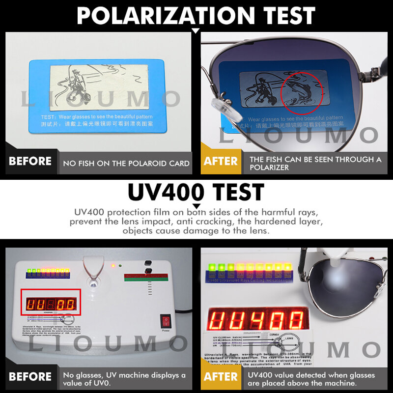 Солнцезащитные очки LIOUMO поляризационные для мужчин и женщин UV-400, фотохромные, из титанового сплава