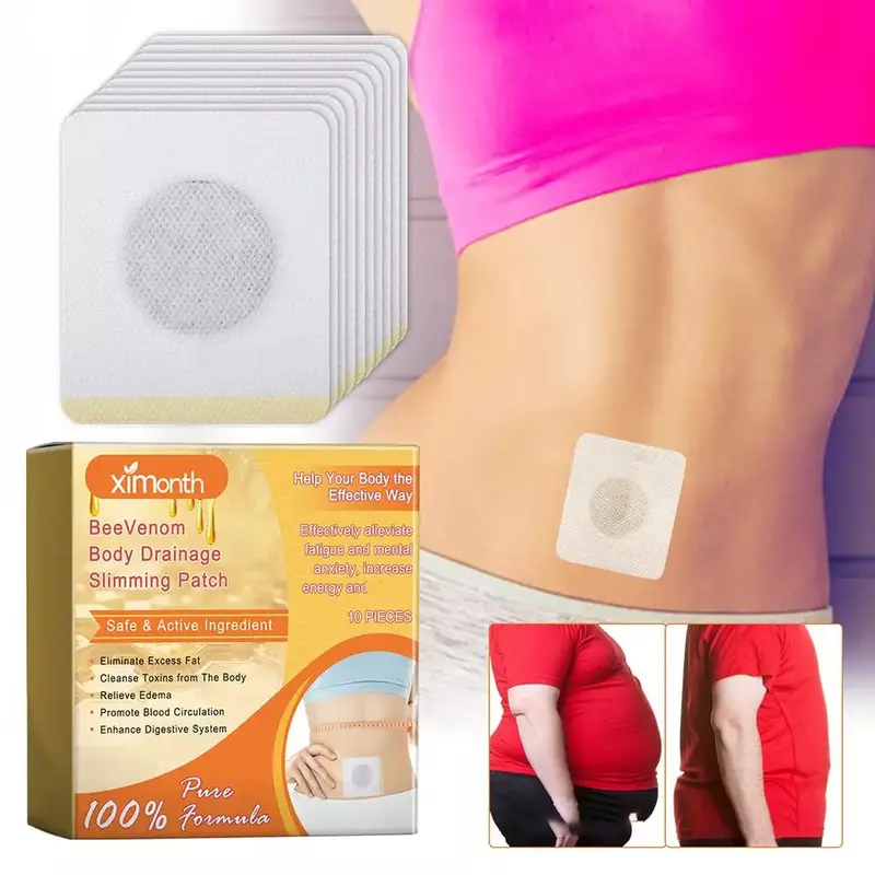50pcs Bee Lymphatic Care Patch Weight Lose Slimming Navel Sticker Fat Burning Anti-swelling Drainage Detox Slimming Patch