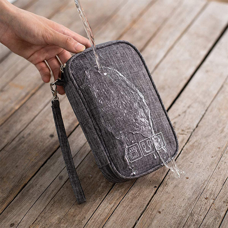 Data Cable Storage Bag, Portable Headphone Manager, Digital Gadget Suitcase, Double-layer Digital USB Hard Drive Protection Bag