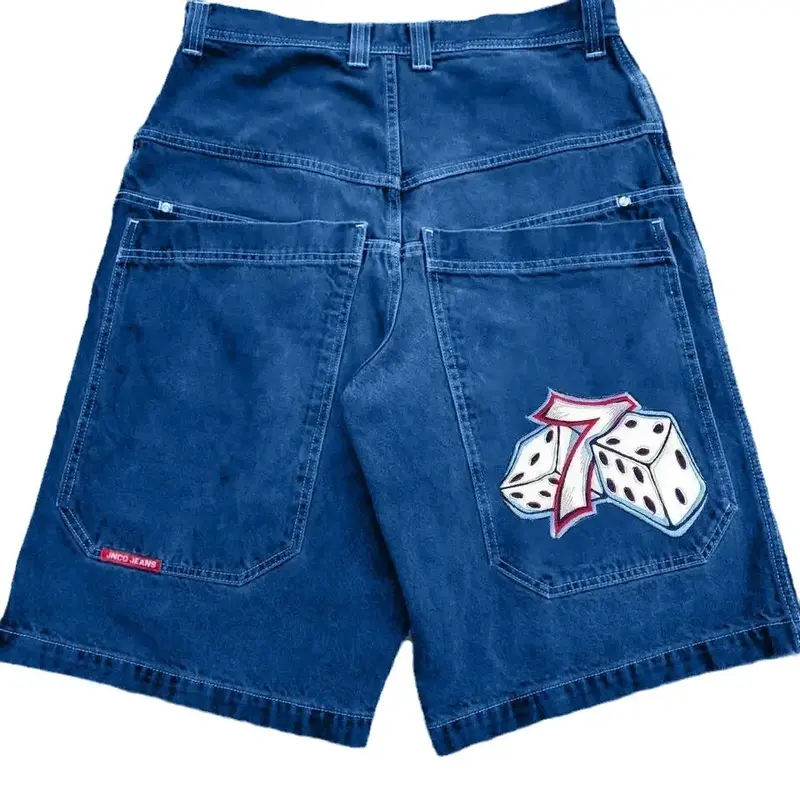 Pantalon baggy en denim pour hommes, vêtements de rue de basket-ball Harajuku, streetwear américain, motif imprimé Y2K, Goals Lotion Board