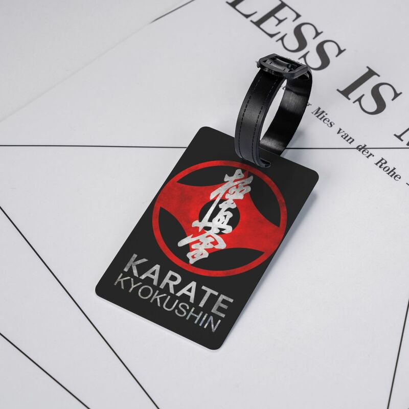 Karate Kyokushin Tag Bagagem, Tag Bagagem Personalizado, Tampa de Privacidade, ID Card Nome, Artes Marciais Bagagem Tags