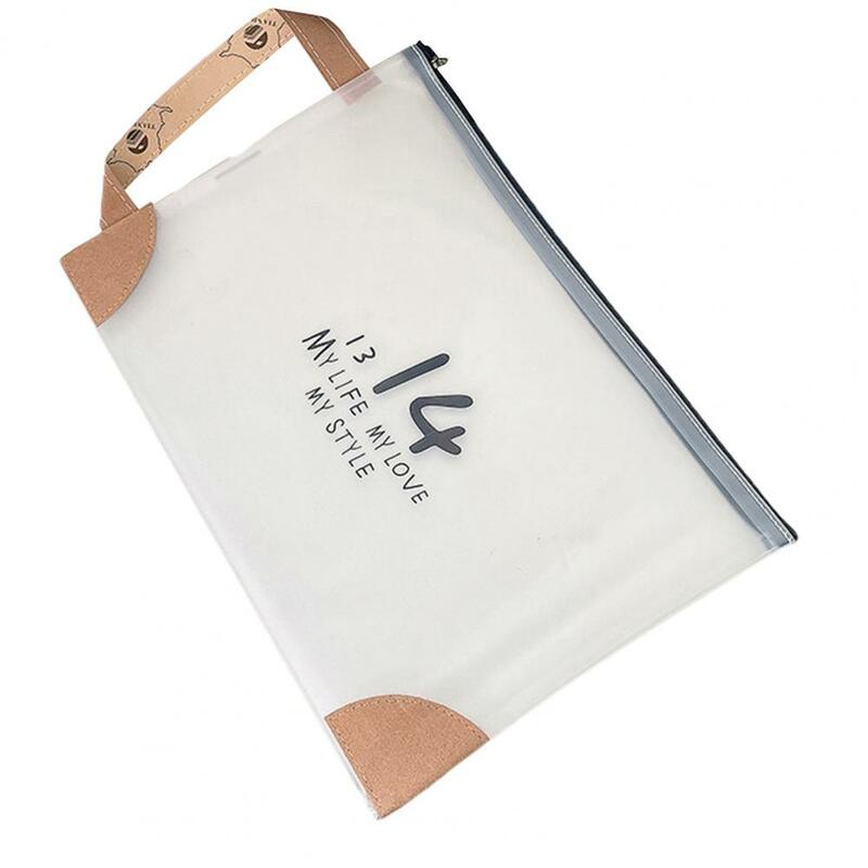 حقيبة ملفات عصرية قابلة لإعادة الاستخدام حافظة ملفات من البولي يوريثان شفافة جيب ملف الطلاب