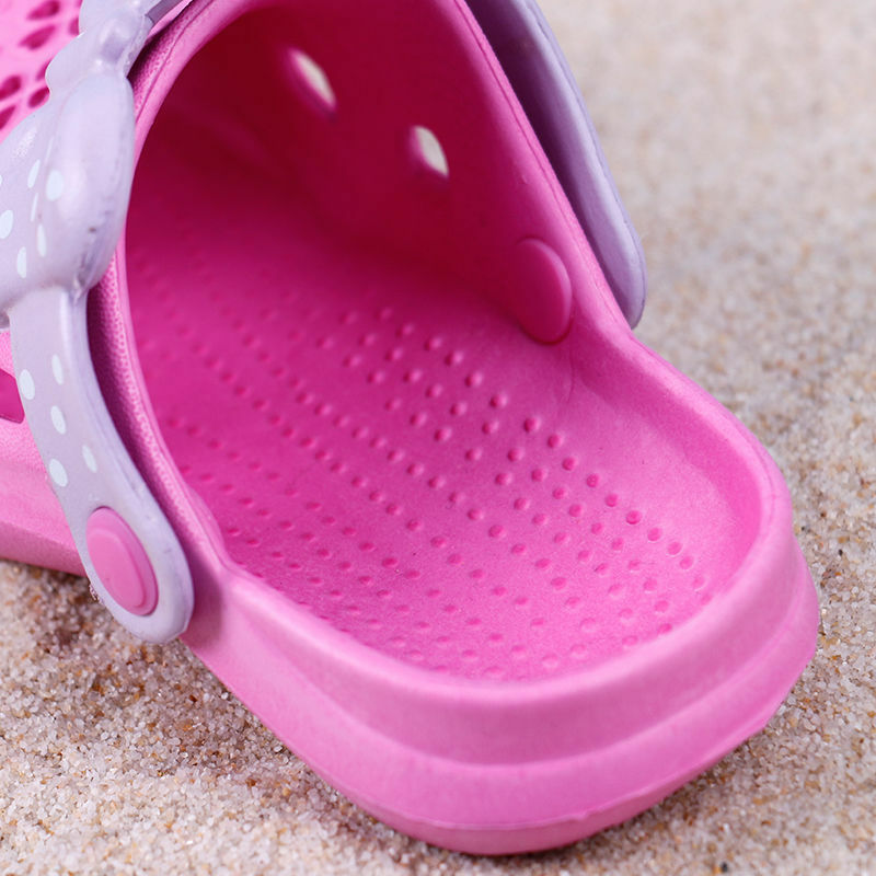 Sandal anak-anak, sepatu pita taman untuk anak perempuan, putri musim panas, sandal pantai EVA bersirkulasi udara, sandal bakiak ringan lembut anti selip