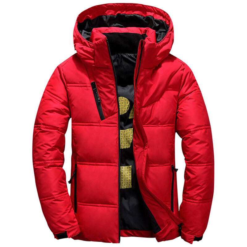 New Warm Thick Men Hooded Parka Jackets Down Jacket Men's High Quality Casual Coat Parka Men's Slim Padded Down Jacket Outwear