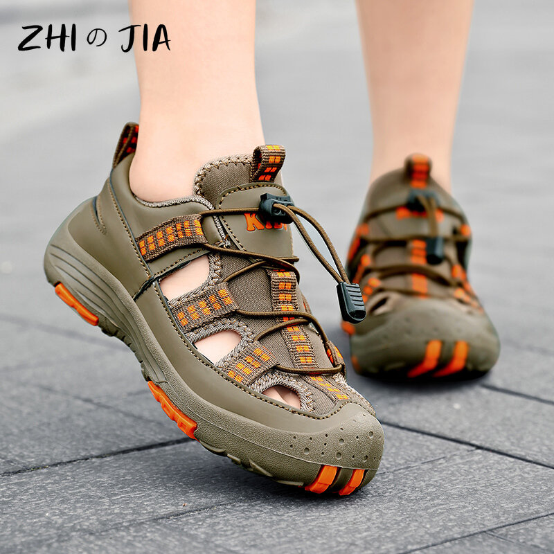Summer New Children's Outdoor Beach Sandals Anti slip and Wear Resistant Mountaineering Shoes Fashion Casual Breathable Sandals