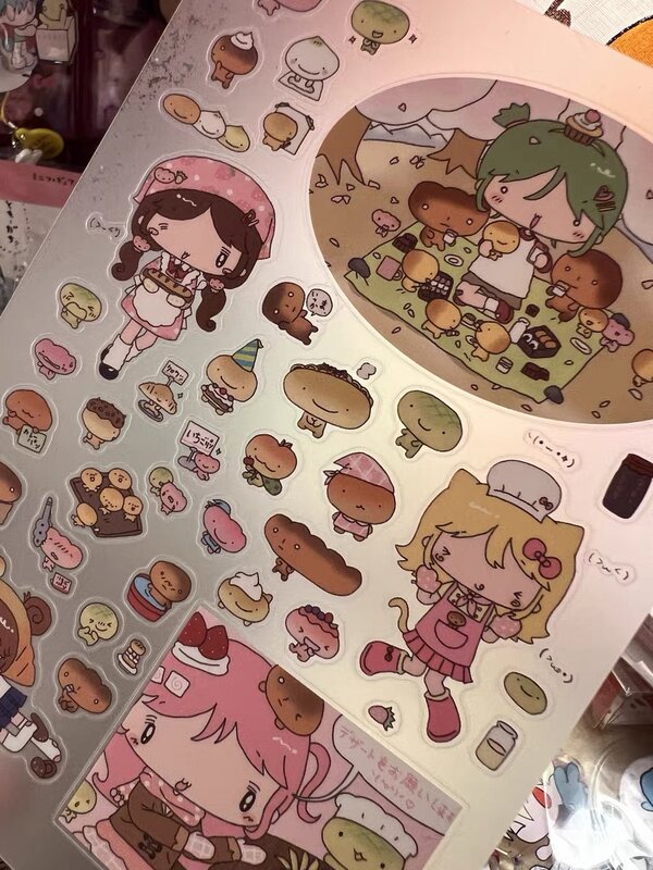 Mooie Meisje Food Sticker Hand Account Sticker