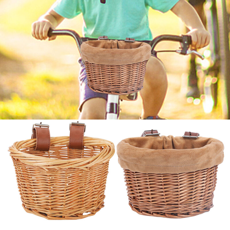 Cesta dianteira bicicleta para crianças bicicleta Scooter impermeável durável Handmade armazenamento cesta destacável bagagem saco