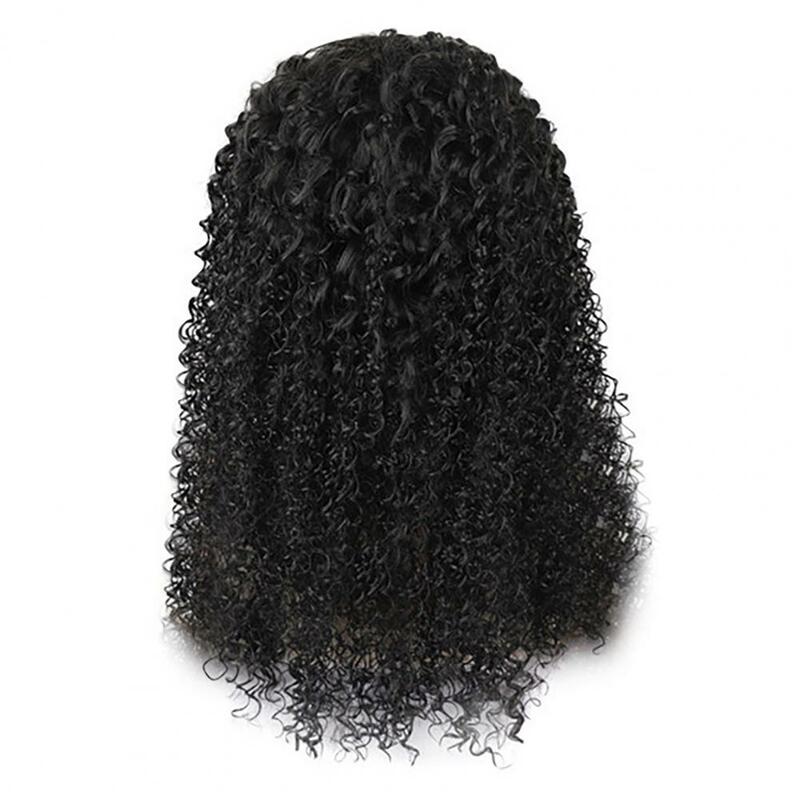 Extensión de cola de caballo rizada con cordón para mujeres africanas, cabello Afro rizado, piezas de cabello sintético resistente al calor