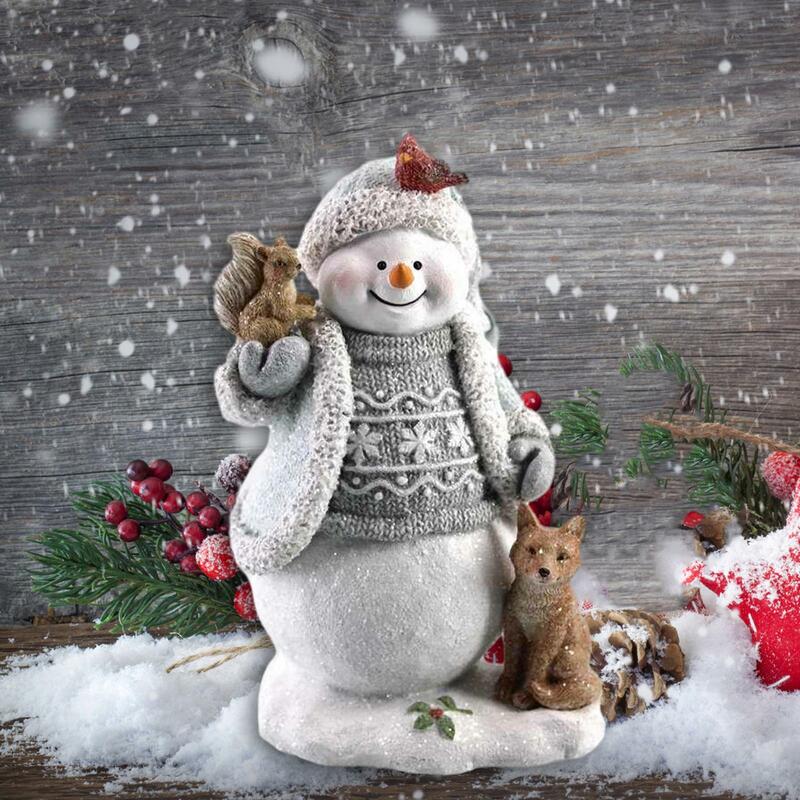 Dekorasi manusia salju Natal, patung meja Natal, boneka koleksi, lucu