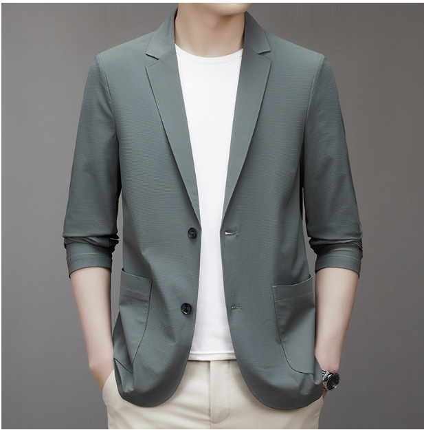Summer men's ice silk suit high-quality silk fabric thin soft skin moisture absorbent perspiration durable mens blazer size 4XL