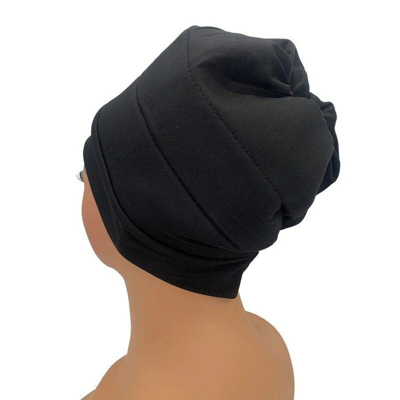 Turbanti volumizzatore leggero sotto la sciarpa cofano nero turbante sollevatore sotto il turbante sollevamento african Head Wraps